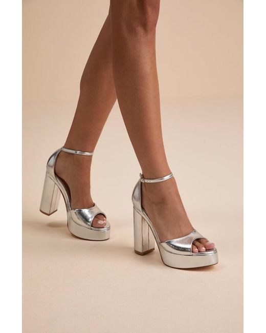 Lulus Natural Orsola Platform Ankle Strap Sandals