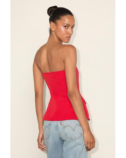 Lulus Red Kylina Ponte Knit Strapless Top