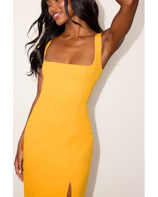 Lulus Orange Davana Cutout Midi Dress