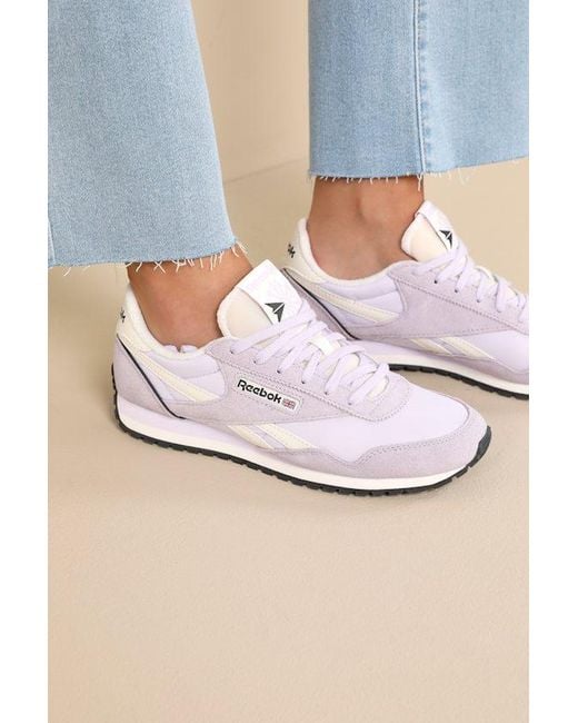Reebok Purple Classic Az And Chalk Lace-Up Sneakers