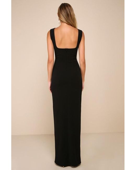 Lulus Natural Inspiring Allure Square Neck Column Maxi Dress