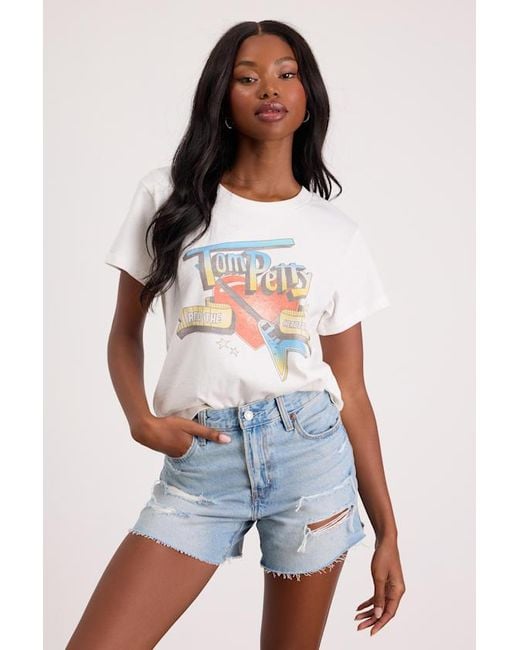 Levi's Blue Ribcage Light Wash Distressed High-Rise Denim Shorts