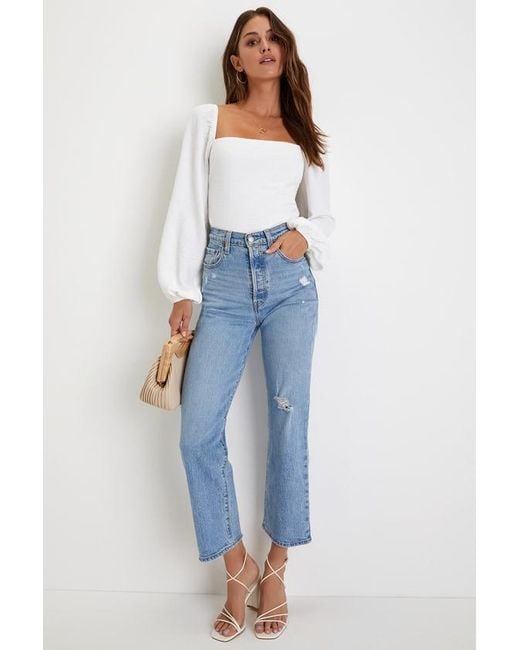 Lulus White Abundance Of Love Textured Long Sleeve Tie-Back Bodysuit