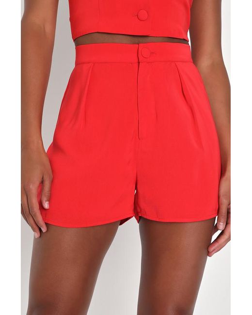 Lulus Dandy Darlin' Tailored High-Waisted Shorts