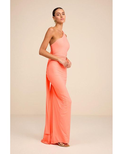 Lulus Natural Cressida Slinky Knit One-Shoulder Mermaid Maxi Dress