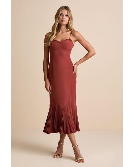 Lulus Multicolor Channa Pleated Hem Midi Dress