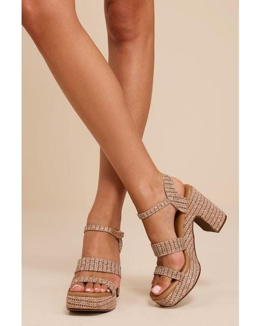Matisse Natural Alessia Raffia Platform High Heel Sandals