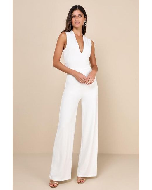 Lulus Natural Thinking Out Loud Backless Jumpsuit