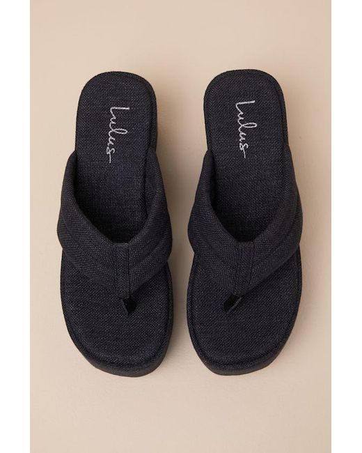 Lulus Natural Averell Woven Platform Thong Sandals