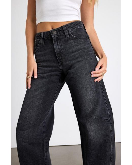 Levi's Black Baggy Dad Washed Barrel Jeans