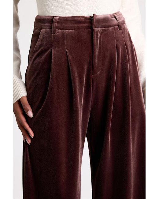 Lulus White Chic Splendor Dark Velvet Pleated High-Rise Wide-Leg Pants