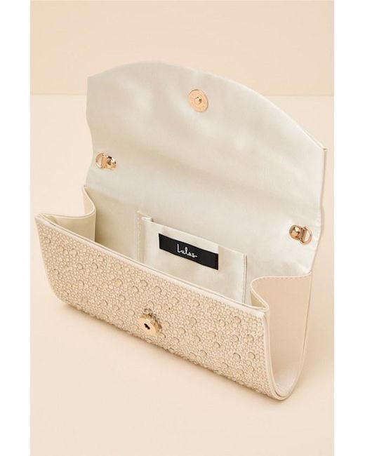Lulus Natural Bindi Rhinestone Crossbody Clutch