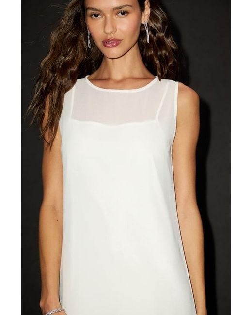 Lulus Kataleya Chiffon Sleeveless Mini Shift Dress in Black | Lyst