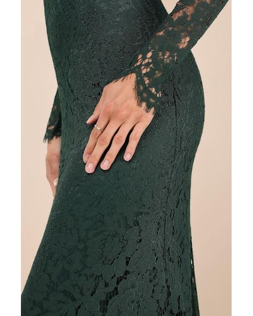 Lulus Blue Romance Dreamer Lace Off-The-Shoulder Maxi Dress