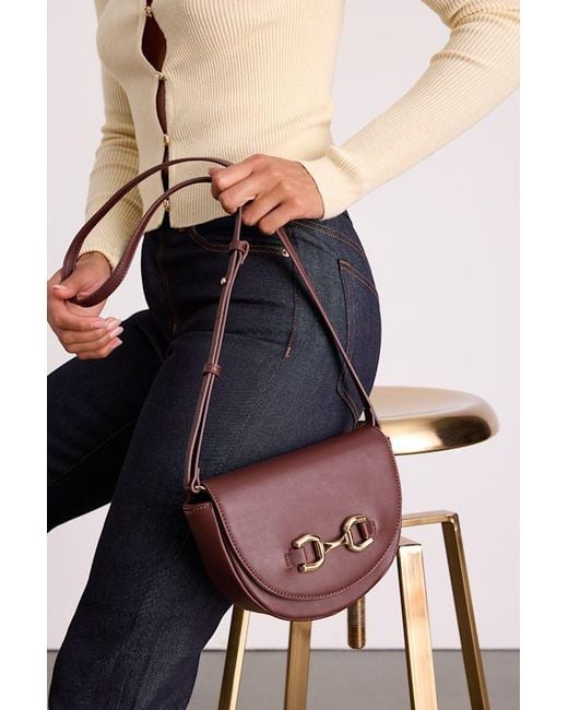 Lulus Black Cassia Horsebit Crossbody Bag
