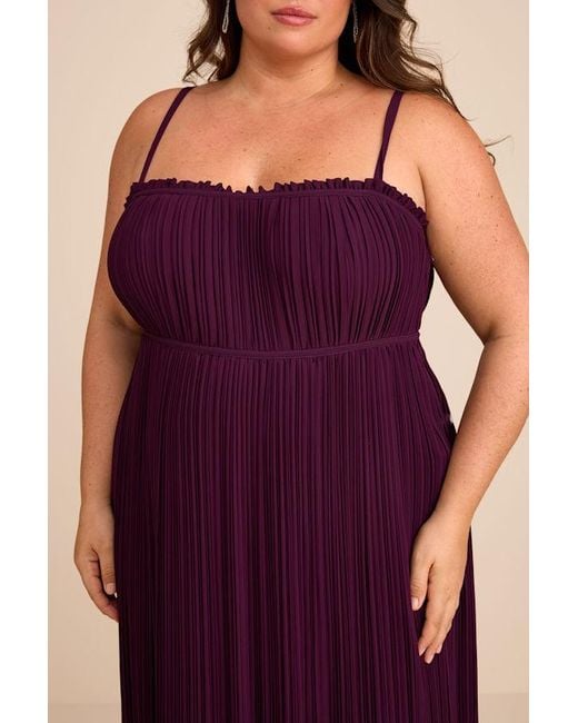 Lulus Purple Delina Plum Plisse Chiffon Tie-Back Maxi Dress