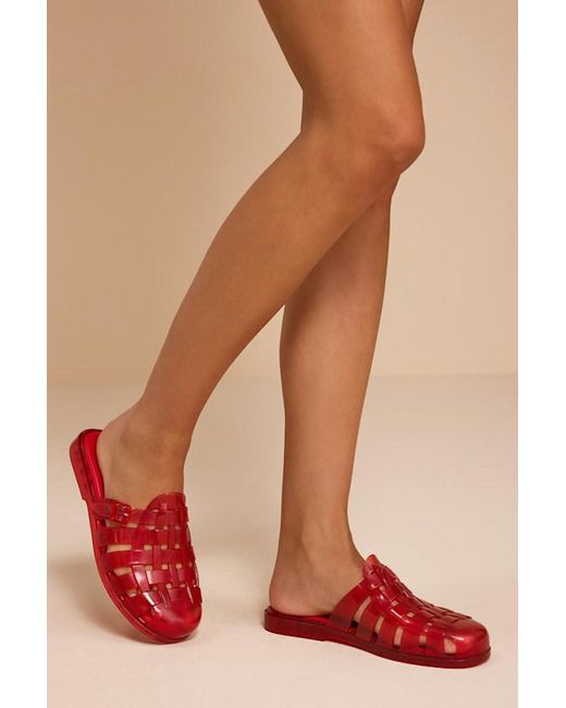 Melissa Red Possession Jelly Fisherman Mules