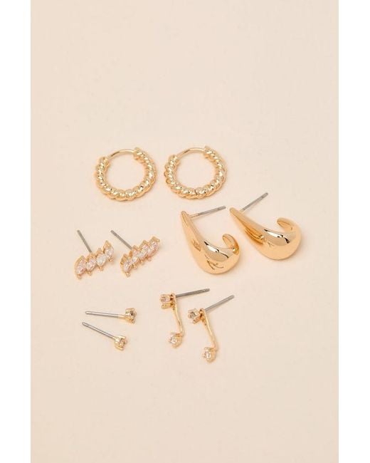 Lulus Black Gabrielle Five-Pair Earring Set