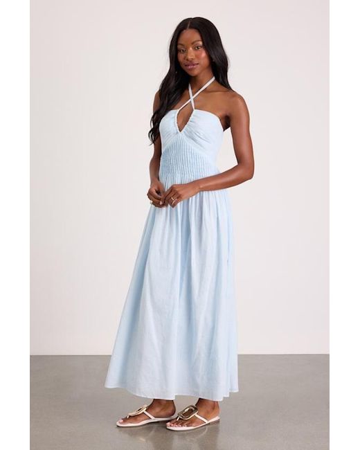 Lulus White Kylene Pleated Halter Maxi Dress