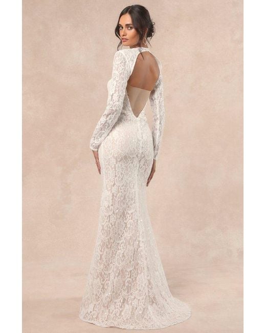 Lulus Natural Neska And Lace Maxi Dress And Shrug Set
