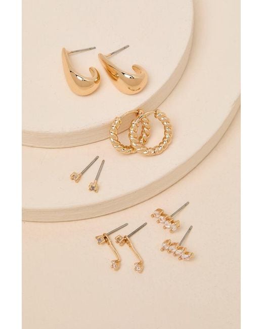 Lulus Black Gabrielle Five-Pair Earring Set