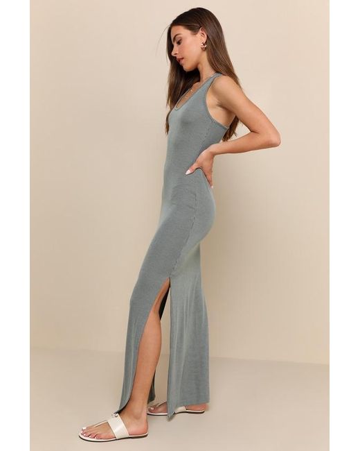 Lulus Multicolor Relaxed But Not Least Ribbed Sleeveless Maxi Dress