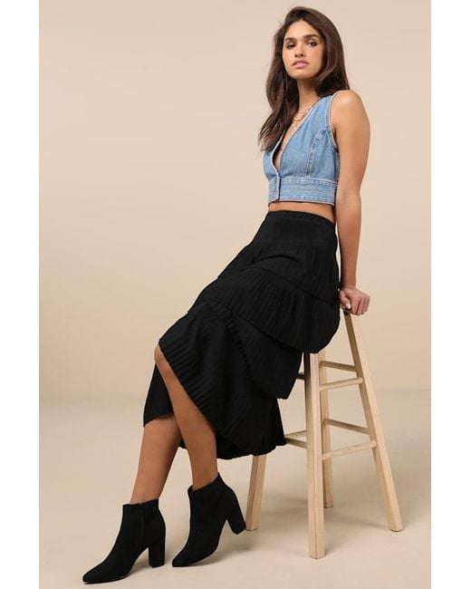 Lulus Black Ottava Suede High Heel Booties