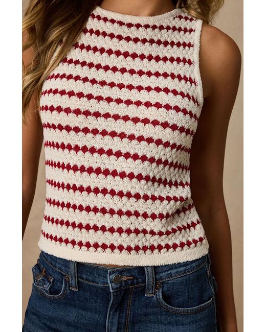 Lulus White Linley And Striped Knit Tank Top