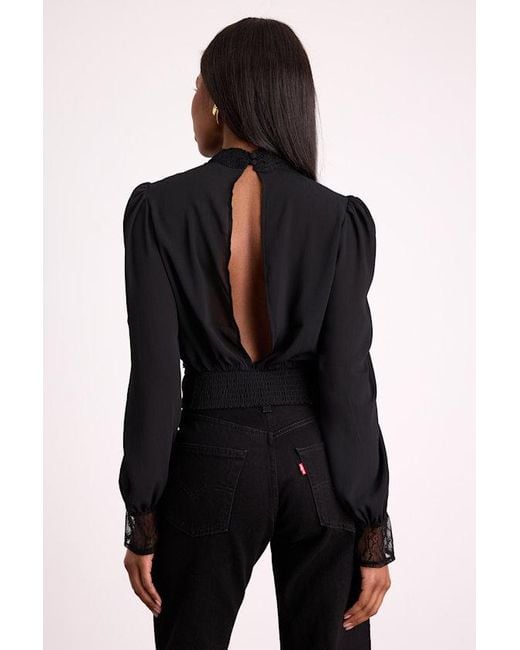 Lulus Black Lexia Lace Long Sleeve Top
