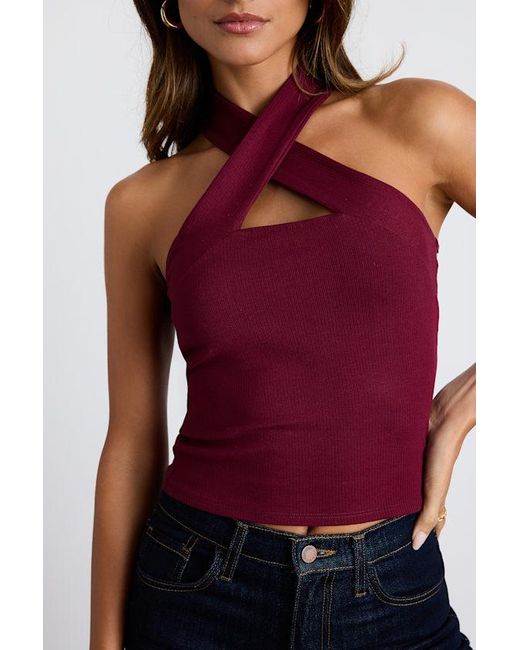 Lulus Red Essential Energy Ribbed Sleeveless Cross-Front Top