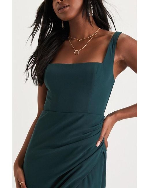 Lulus Blue Glamorous Disposition Ruched Maxi Dress