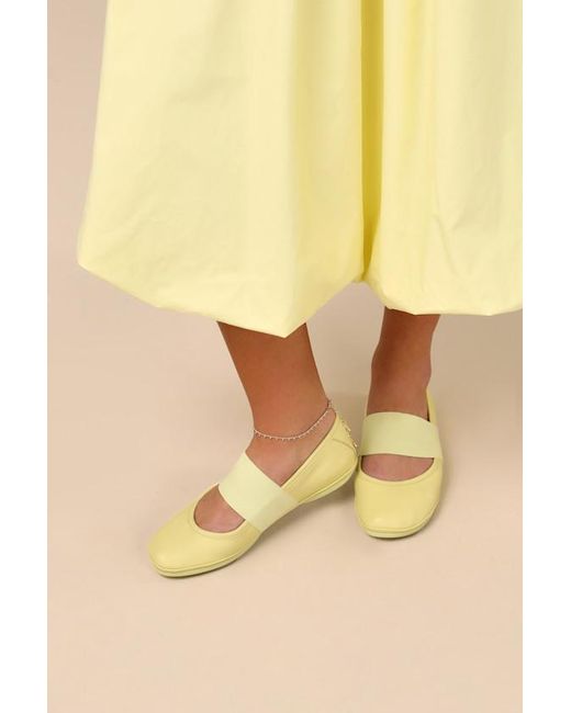 Camper Yellow Right Leather Ballet Flats