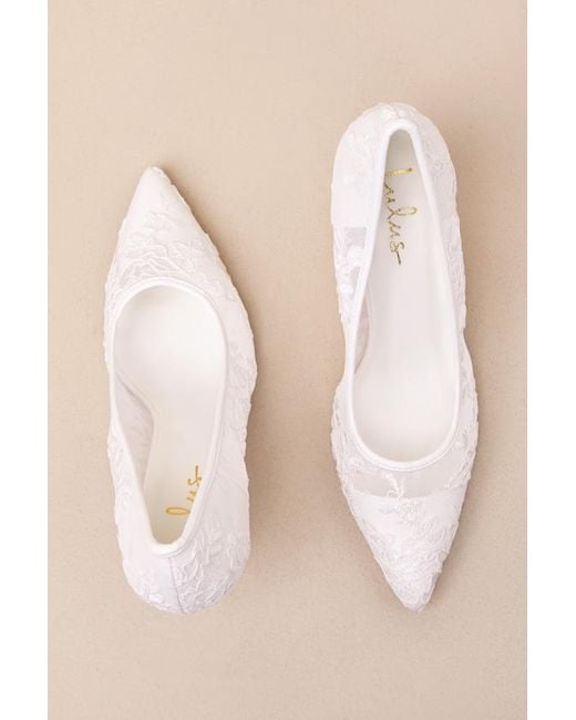Lulus Natural Millie Rose Mesh Pointed-Toe Pumps