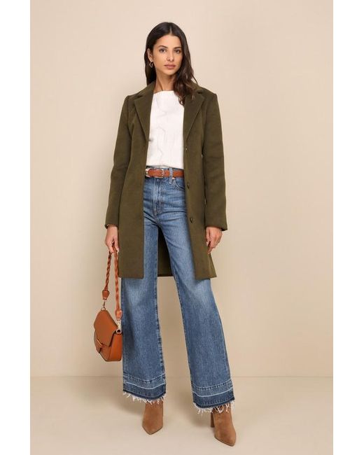 Lulus Natural Harriet Button-Front Belted Coat