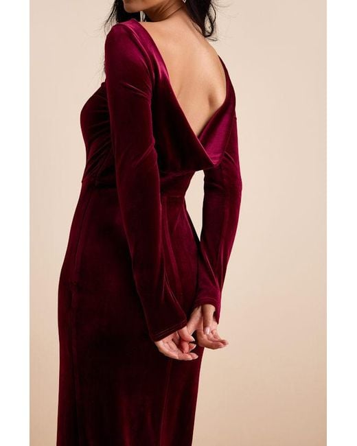princess polly baby blue dress Lulus Ode To Love Satin Evening Gown - Burgundy main image 0