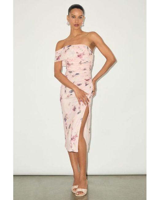 jayleen asymmetric dress in pink multi Tie and Dye asymmetrical scarf dress Pink For Women