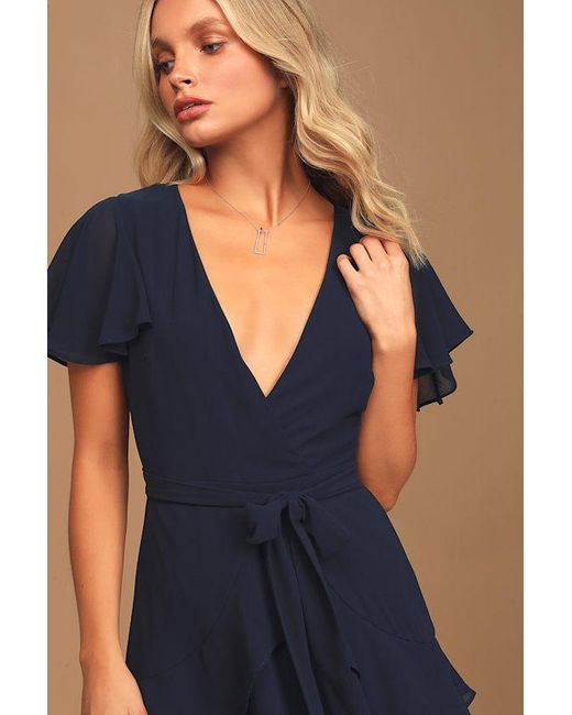 Lulus Blue Sweet Like You Ruffled Mini Dress