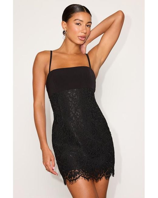Lulus Black Joey Lace Sleeveless Mini Dress