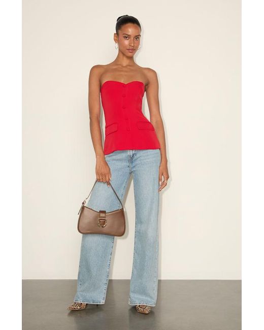 Lulus Red Kylina Ponte Knit Strapless Top