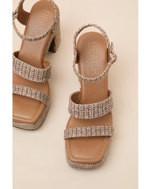 Matisse Natural Alessia Raffia Platform High Heel Sandals