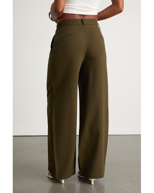 Lulus Natural Cleo Dark Tailored Wide-Leg Trousers