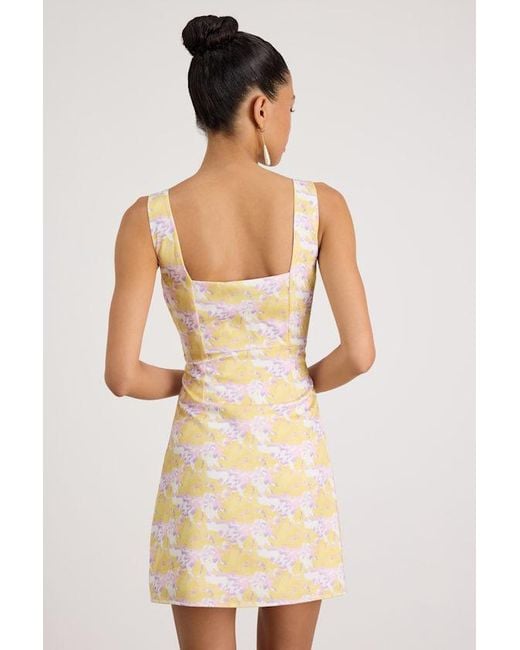Lulus Natural Truly The Cutest Multi Satin Square Neck Mini Dress