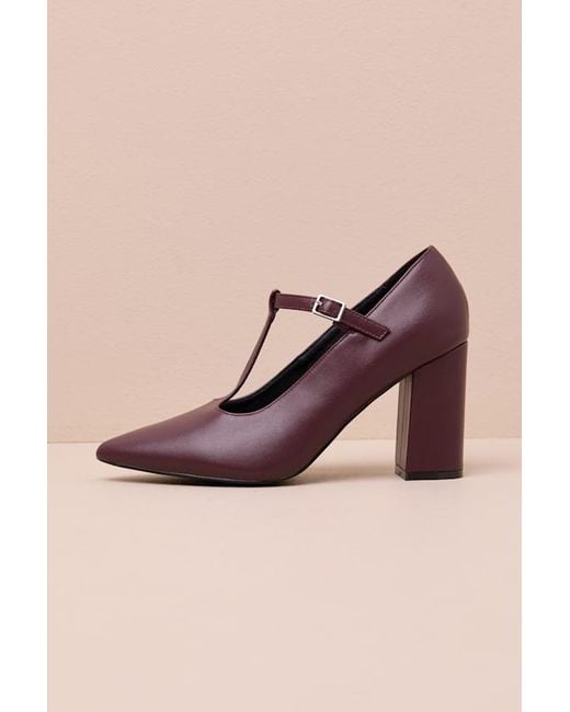 Lulus Brown Celaeno Pointed-Toe Mary Jane Pumps
