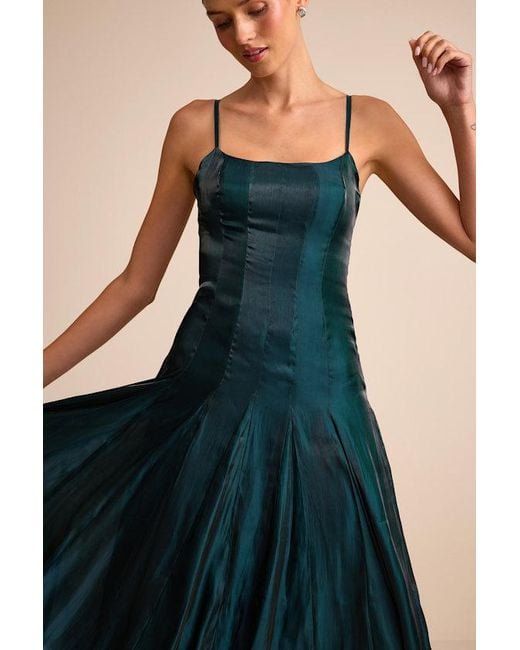 Lulus Black Zeline Organza Pleated Drop Waist Maxi Dress