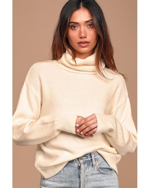Lulus Natural Amazing Memories Turtleneck Sweater