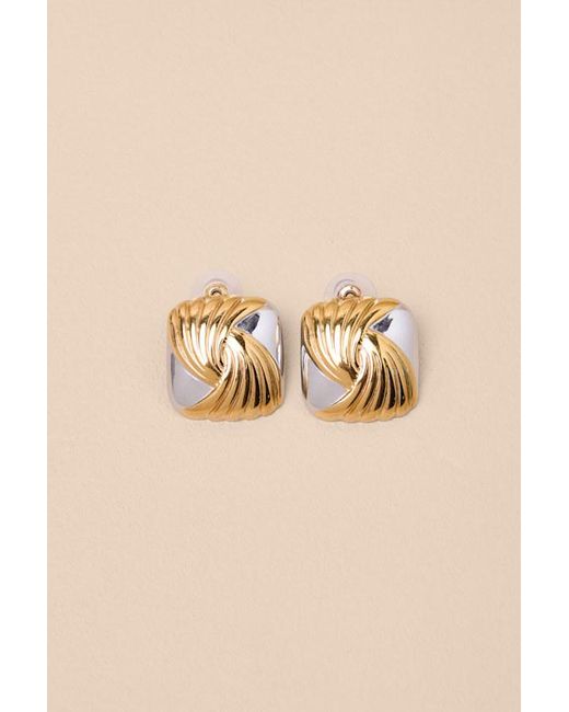 Lulus Black Chessie And Square Stud Earrings