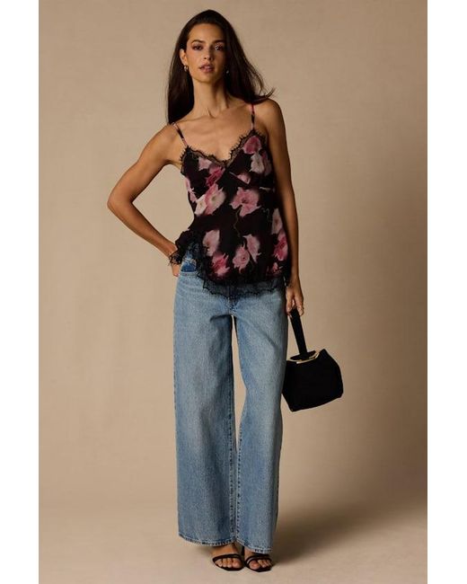 Lulus Brown Dulsia Multi Floral Lace Cami Top