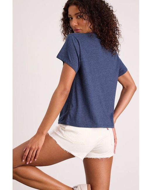Chaser Brand Blue Merci Heather Short Sleeve Graphic Tee