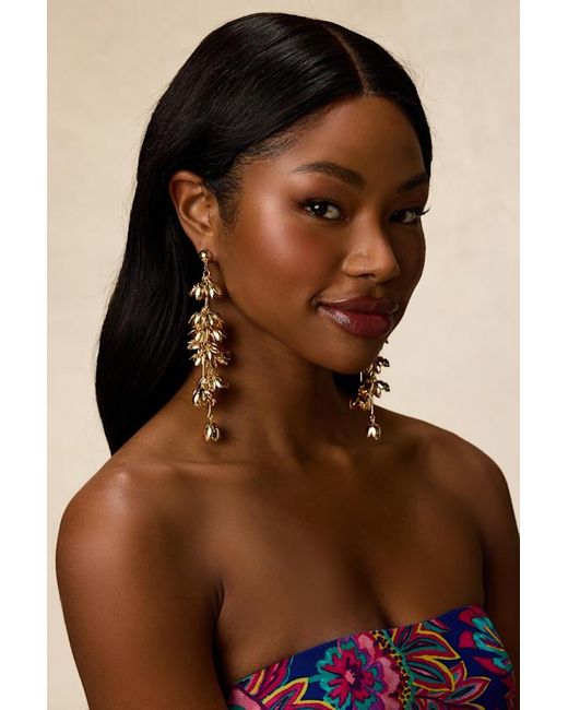 Lulus Brown Acacia Floral Statement Earrings