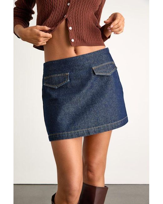 Lulus Blue Kadia Dark Wash Denim Mid-Rise Mini Skirt